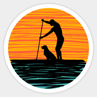 Paddle boarding with Dog Sticker